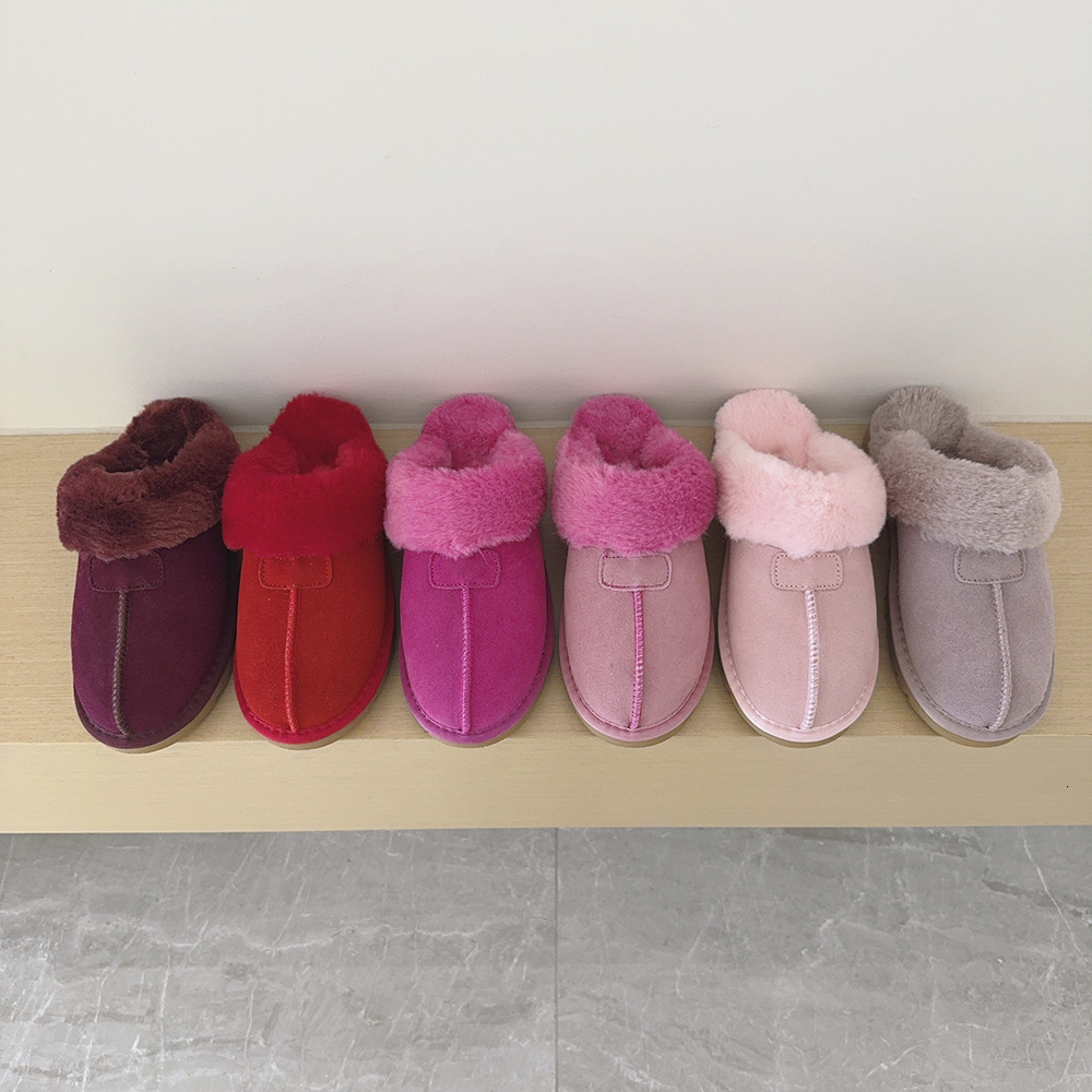 Natural Sheepskin Fur Slippers Female Winter Slippers Women Warm Indoor Slippers Soft Wool Lady Home Slippers 241114