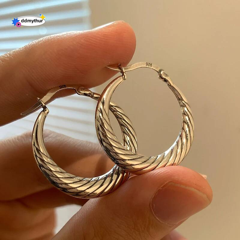 Sterling Sier Oval Simple Style Charming Delicate Geometric Shape Ladies Earrings Birthday Gift Fine Jewellery ddmythur