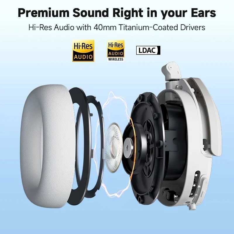 Edifier W830NB Wireless Headphones 54 Active Noise Cancelling Hi-Res Over-Ear Headset LDAC Foldable -45dB ANC 94HM251126