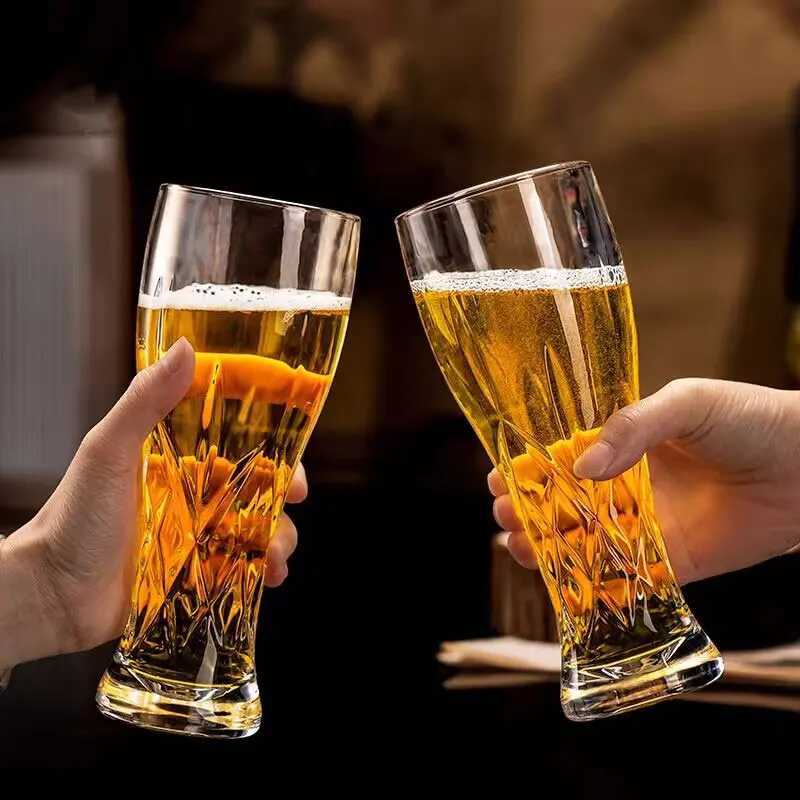 330ml/500ml Creative Carved Beer Mugs High-end Home Glass Cups Thickened Large-capacity Craft Cups Draft Beer Cups Wine Glass C251126