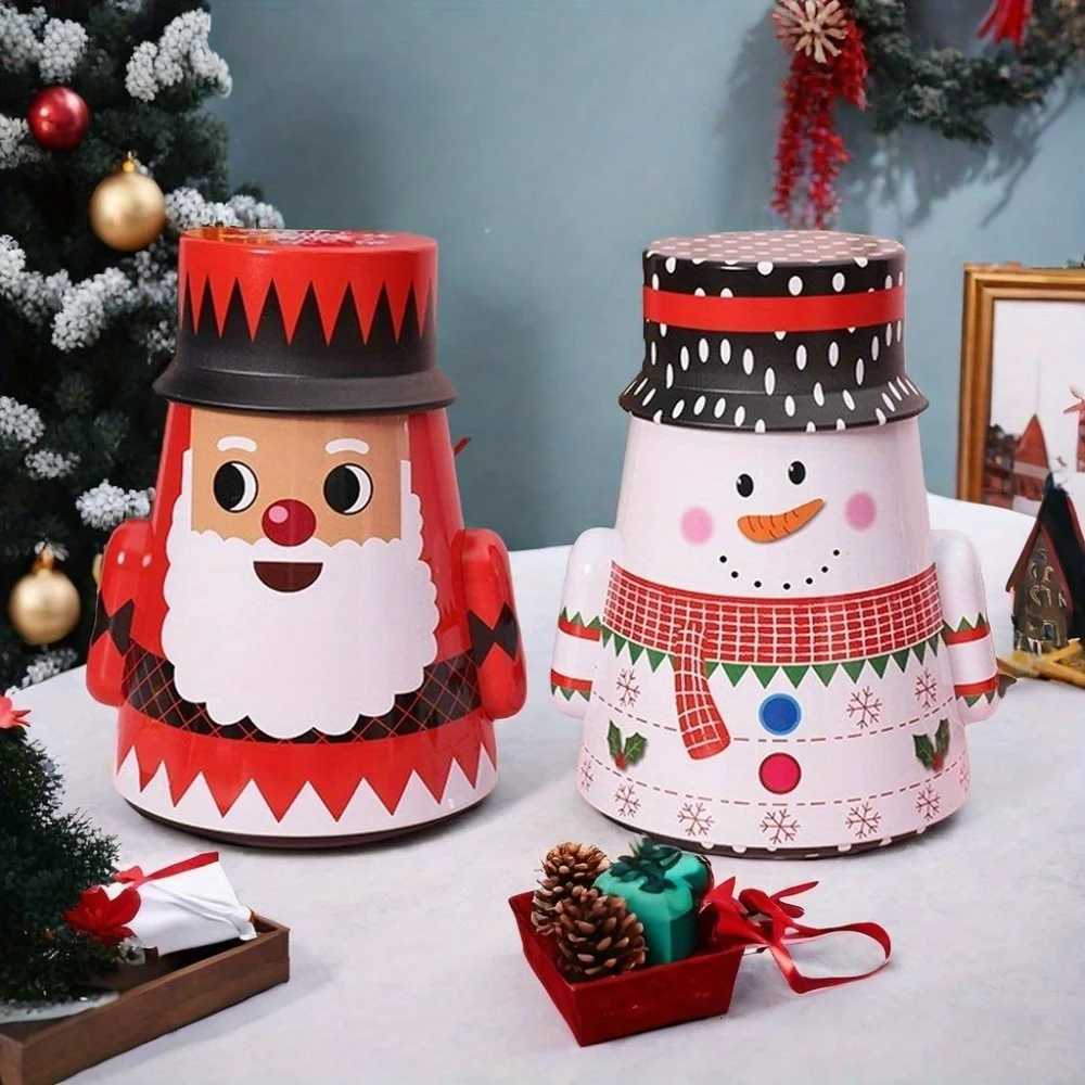 Christmas Cookie Tins with Lids for Gift Giving Small Xmas Tin Containers Round Metal Christmas Tins Empty Cookie Jar Y251126