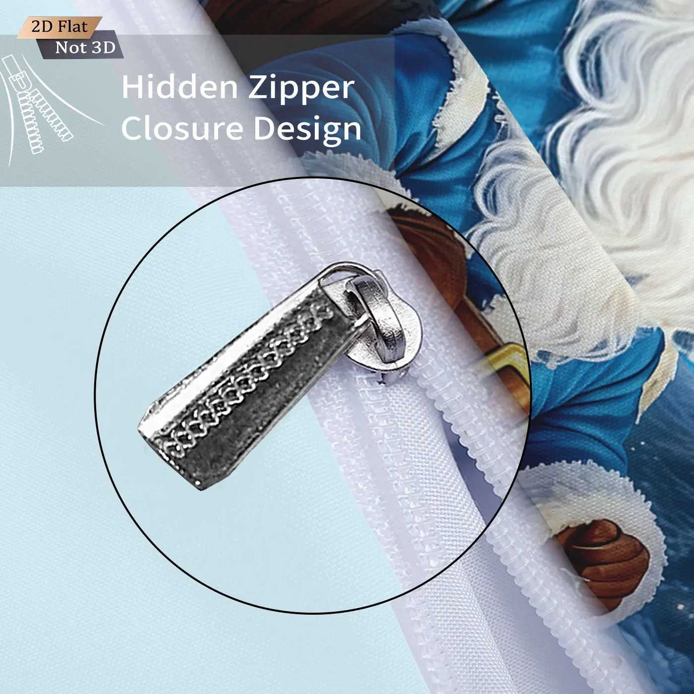 Christmas 3pcs Merry Christmas Santa Claus Printed Chipless Bedding Set Multi Size Bedding Decoration Comfortable and Machine Washable Y251126