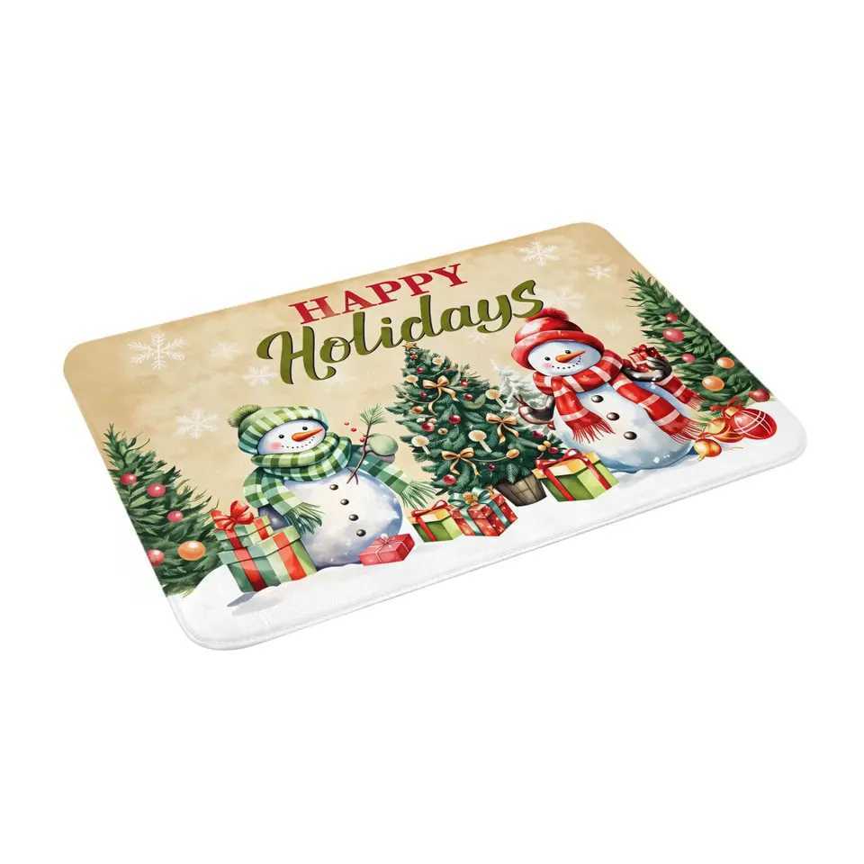 Happy Holidays New Year 2026 Floor Door Kitchen Bathroom Mat Anti-Slip Outdoor Doormat Living Room Entrance Carpet RugM251126