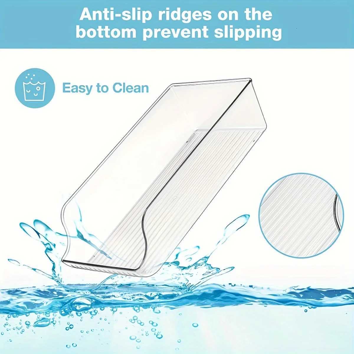 1/2 Pack Drink Dispenser Organizer for Refrigerator Clear Plastic Tall Skinny Soda Pop Cans Holder Container Storage Bin Y251126