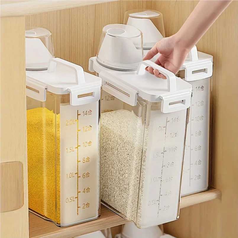 1PC sealed storage container 25L portable food storage box with lid suitable for storing grains flour rice in the kitchen Y251126