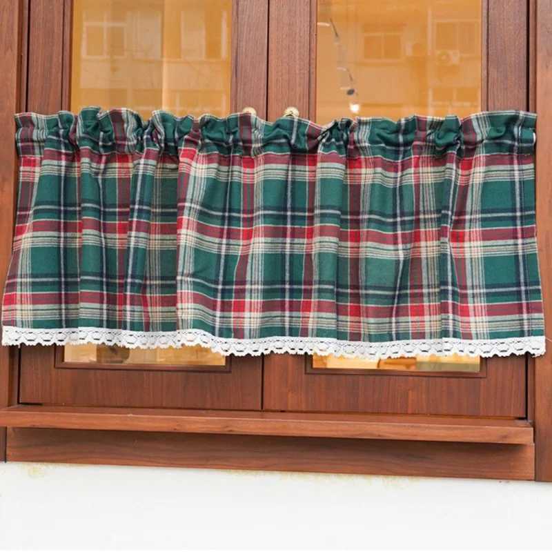 Curtain Christmas Buffalo Plaid Check Curtains Blackout Rod Pocket Valances Checkered Window Drapes for Farmhouse Bedroom Living Room 1 Panel Y251126