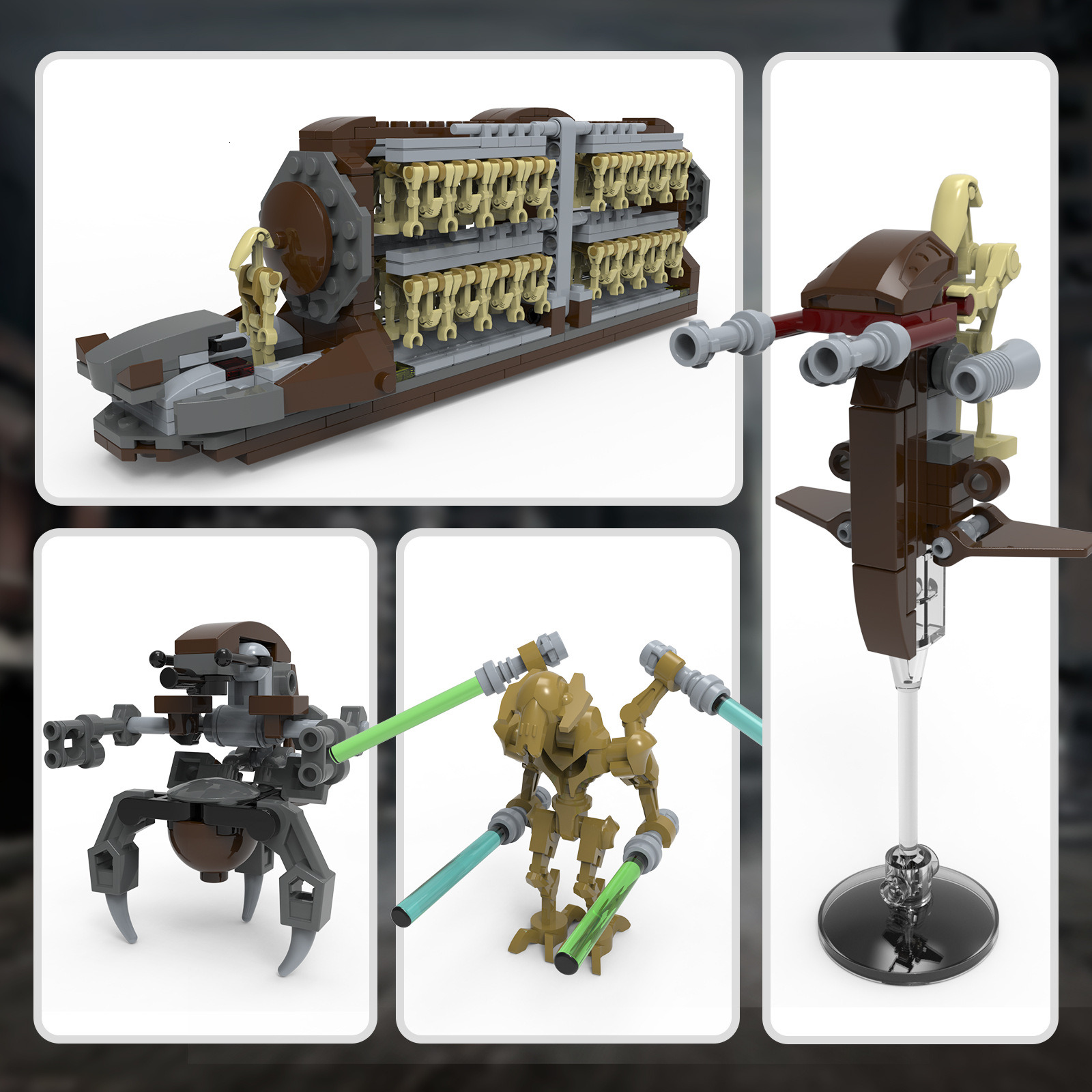 522PCS Space War Troop Carrier Building Blocks Solider Transport Vehicle Model Bricks Desktop Decoration Toys Kids Holiday Gift TUES