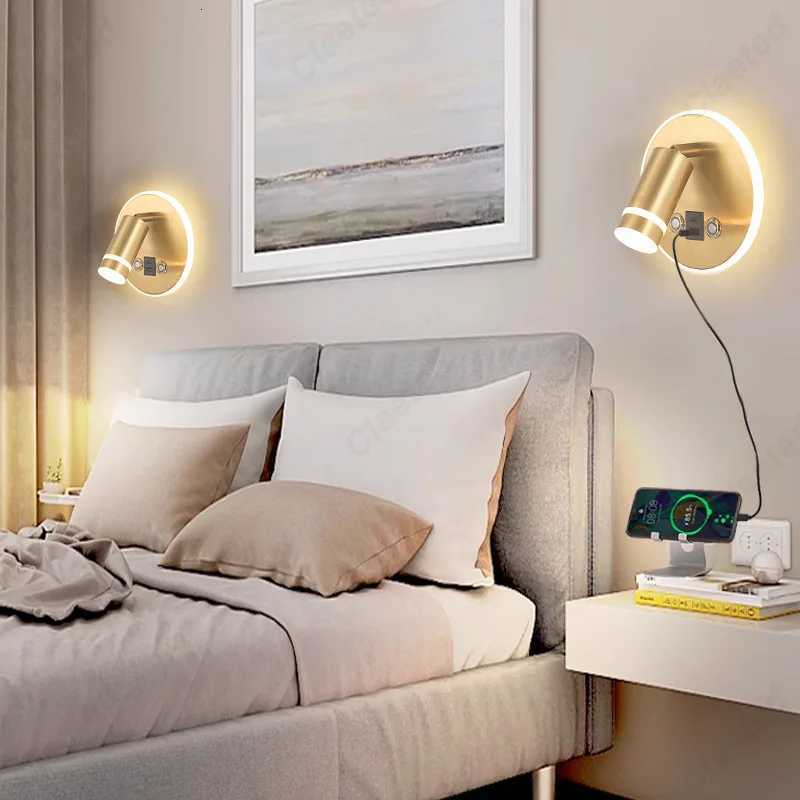 New Nordic Minimalist Wall Lamp Hotel Interior LED Reading Light Corridor Bedroom USB Charging Bedside Decorate Wall Lamp M251126