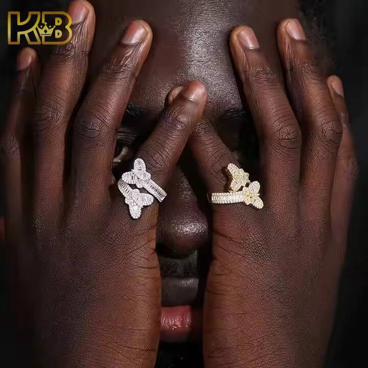 VVS Moissanite Iced Out Hamsa Hand Ring 925 Sterling Silver Mens Hip Hop Jewelry Diamond Certified Fashion Gift