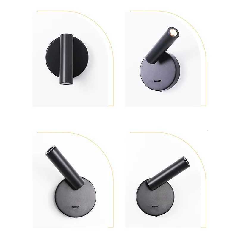 LED Wall Light 220V AC Backlight Rotating Adjustable Spotlight for Hotel Study Reading Bedroom Bedside Lamp Spot Lights M251126