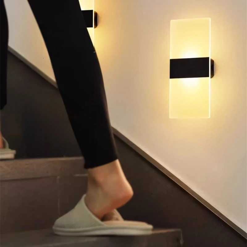 Touch Sensor Switch LED Wall Lamp USB Rechargeable Wireless Acrylic Stair Night Light Bedroom Aisle Kitchen Wall Sconce Lighting M251126