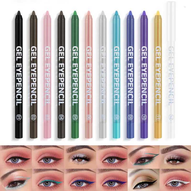 Matte Smooth Green Black Eyeliner Gel Pencil Fast-drying Waterproof Anti-sweat Lasting Eyeliner Pen Eye Beauty Makeup CosmeticsT251126