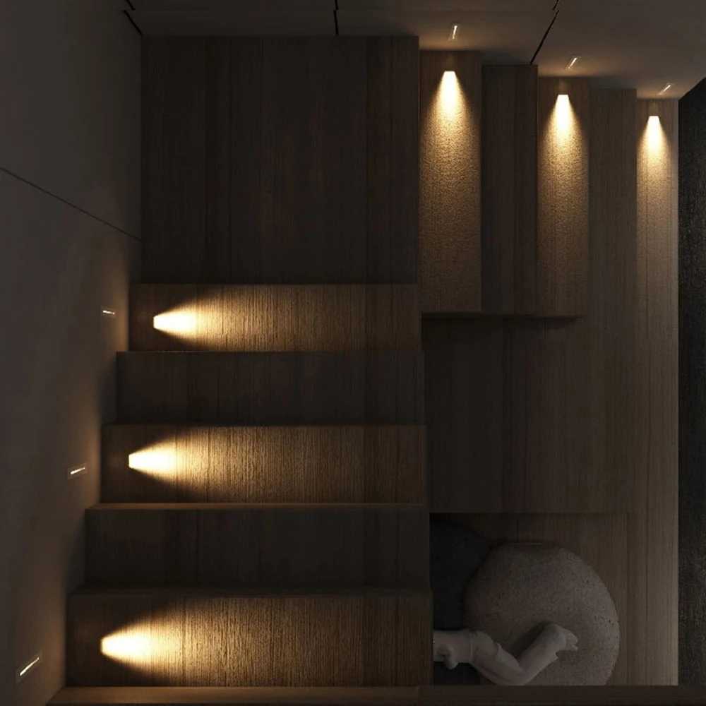 LED Recessed Wall Light Stair Light AC85-265V Indoor Staircase Light Wall Light 3W Stairase Step Stairway Hallway Night Light M251126