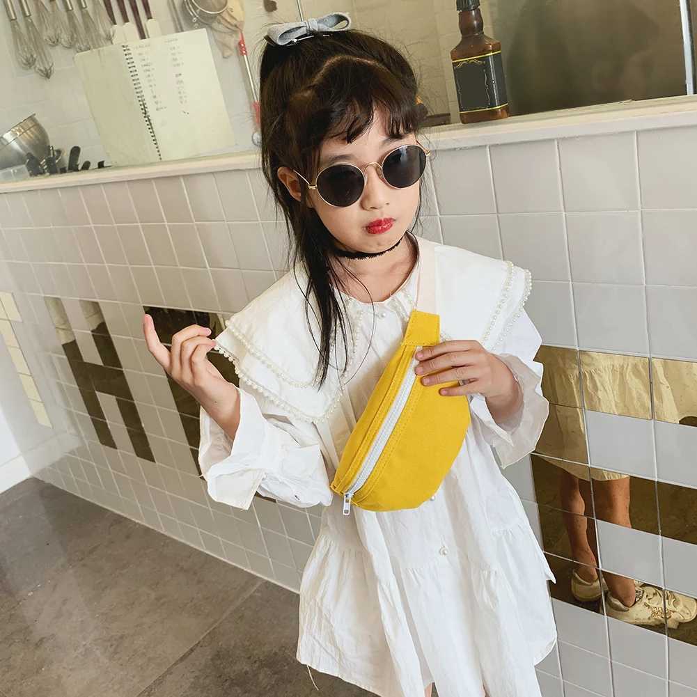 Kids Girls Casual Fanny Waist Bag Canvas Chest Bum Belt Pack Zip Ladies Casual Elegant Lightweight Daily Shoulder PouchT251126