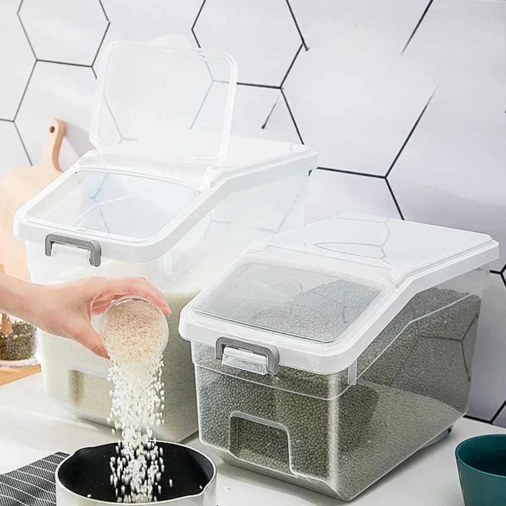 10kg Large Capacity Rice Storage Box Seal Food Dispenser Moisture-proof Thickened Flour Cereal Container Home Kitchen Organizers Y251126