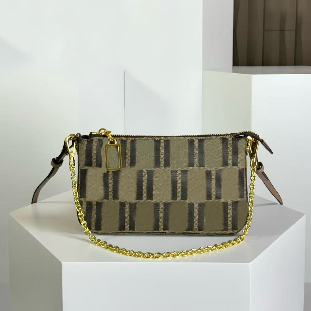 2025 Luxury Designer Women's Classic jacquard Fabric Handbag Casual Women's Crossbody Bag Leather Shoulder Bag