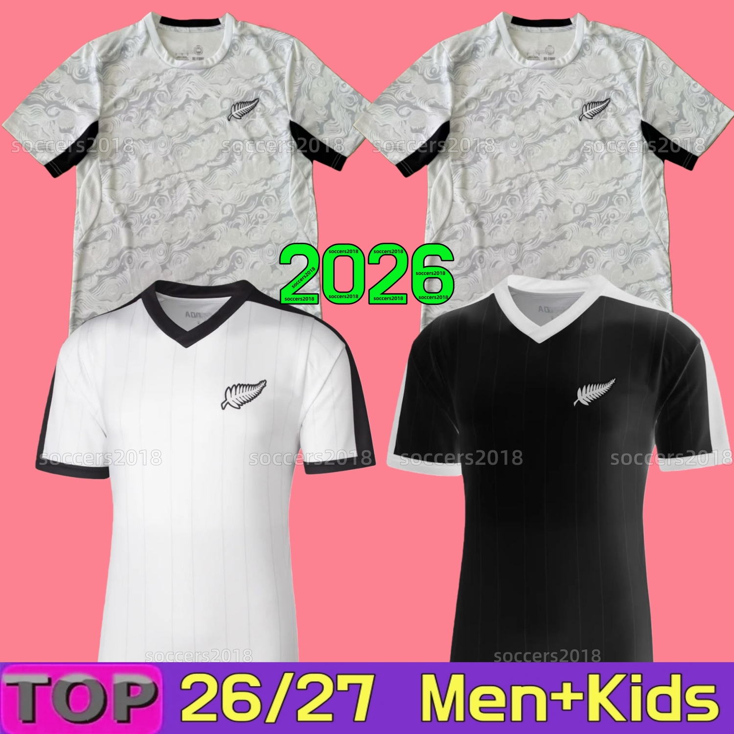 New Zealand 2026 World Cup Soccer Jerseys 26 27 National Team home White 2025 Fans version Football shirts men kids kit