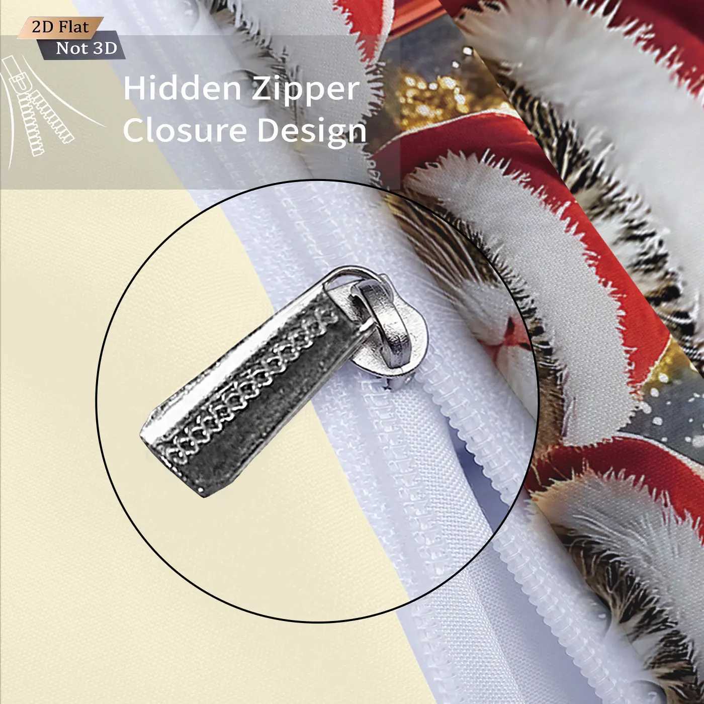 Christmas 3pcs red Christmas cat print coreless duvet set multi size bedroom holiday bedding holiday decorations machine washable Y251126