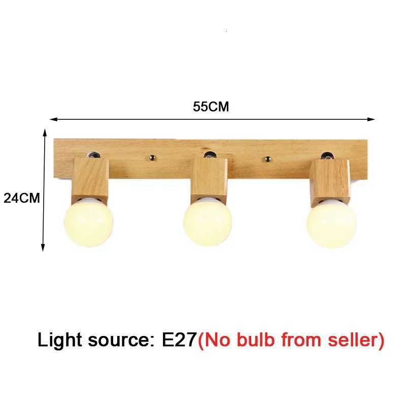 Nordic Wood Art Block Wood Wall Light Simple Bedroom Mirror Front Led Wall Sconce Corridor Kitchen Home Wall Light M251126