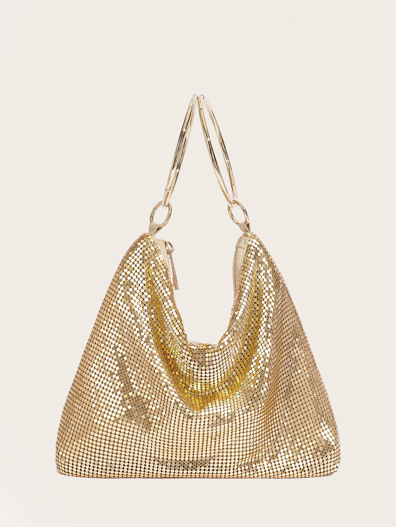 Fashion Evening Bag Party Handbag for Women Large Capacity Gold Bag Aluminum Sheet Purse 250425