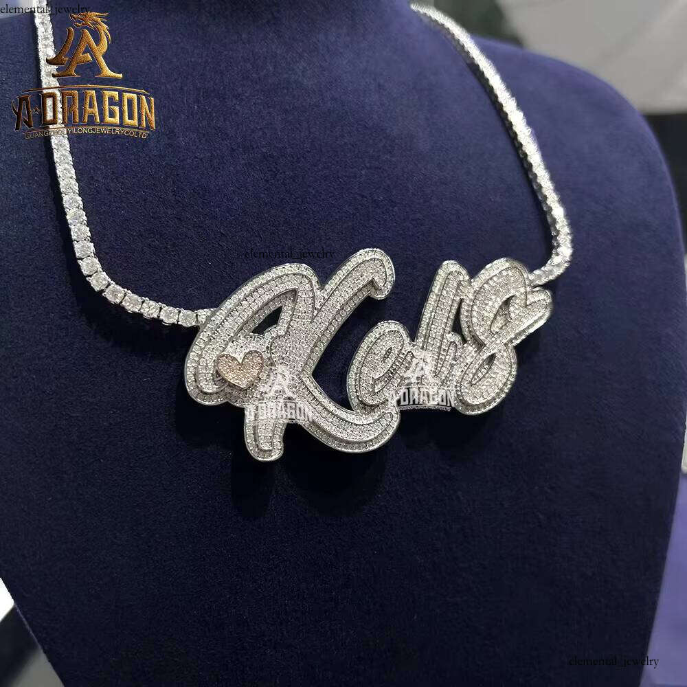 Manufacture Premium Gold-Plated Jewelry Waterproof D Color VVS Moissanite Name Letter Pendant