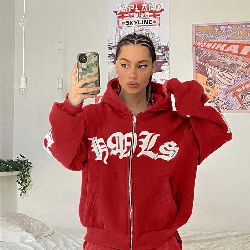 New Womens Street Hoodie Foam Zipper European and American Hoodie J251136