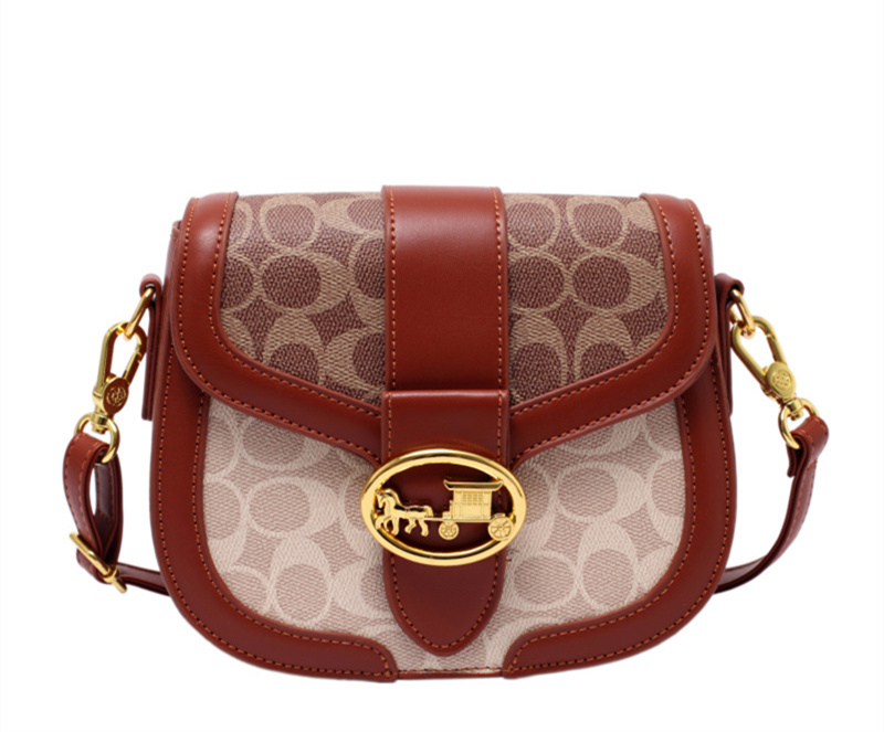 Designer bag free shipping 2025 new fashionable temperament saddle bag premium texture printed women's single shoulder crossbody bag