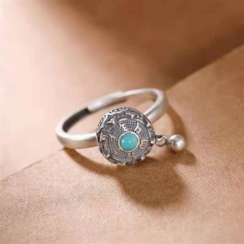 New silver new enamel non inlaid ring Chinese style retro elegant charm women's luxury brand jewelry High quality gold designer diamond ring ring - view 4