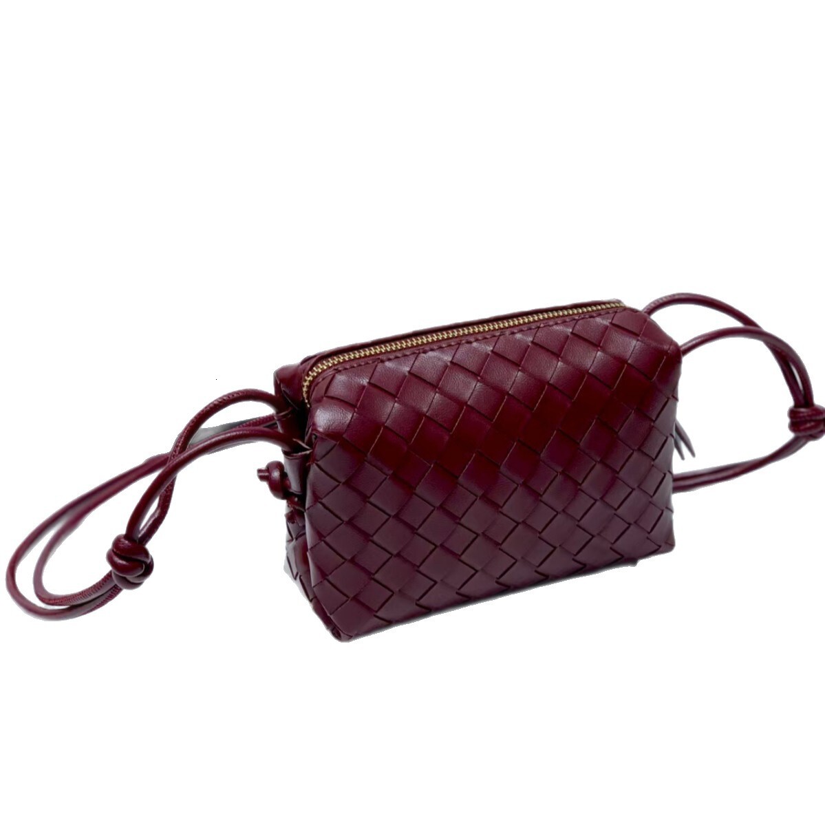 Designer Handbag Luxury New Woven Bag Phone Bag Single Shoulder Crossbody Camera Bag Adjustable Drawstring Small Square Bag Underarm Women's Bag