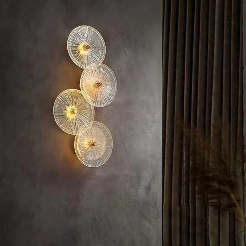 Modern Nordic Round Glass LED Lights Wall Lamp Combination For Living Room TV Background Bedside Corridor Aisle M251126