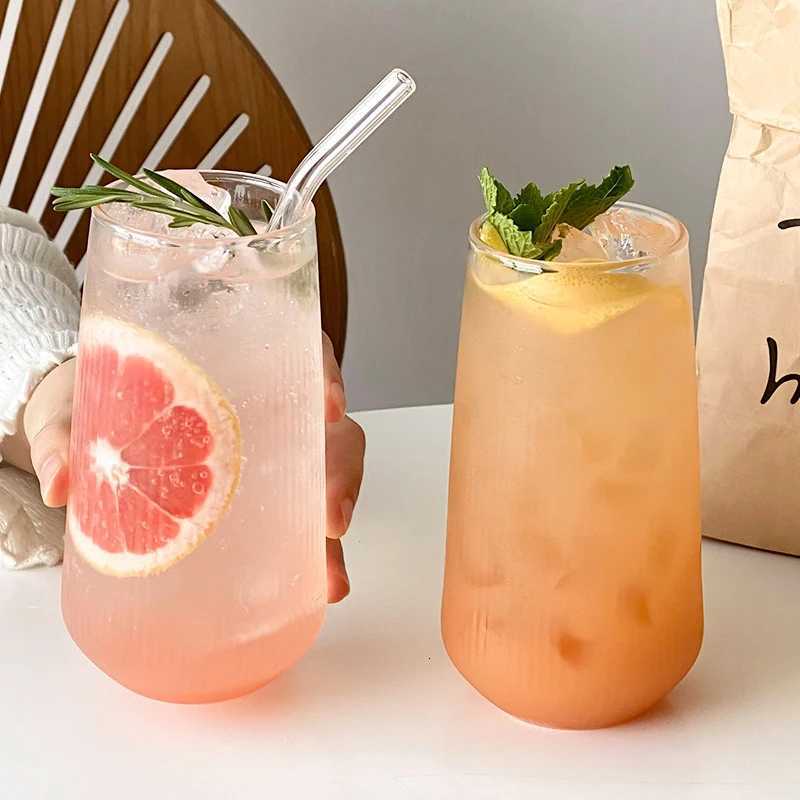 500ml Heat-Resistant Rib Coffee Glass Water Cups Vertical Stripes Milk Tea Mug For Drinking Beer Wine Juice For Home Bar Party C251126