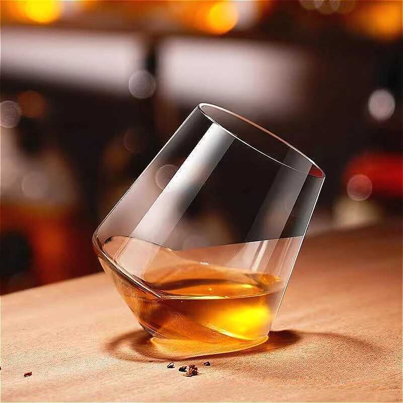 530ml Luxury Rotating Wine Glass Tumbler Cup High-end Whiskey Glass 235ml Foreign Wine Glass Transparent Cold Drink Cup Barware C251126