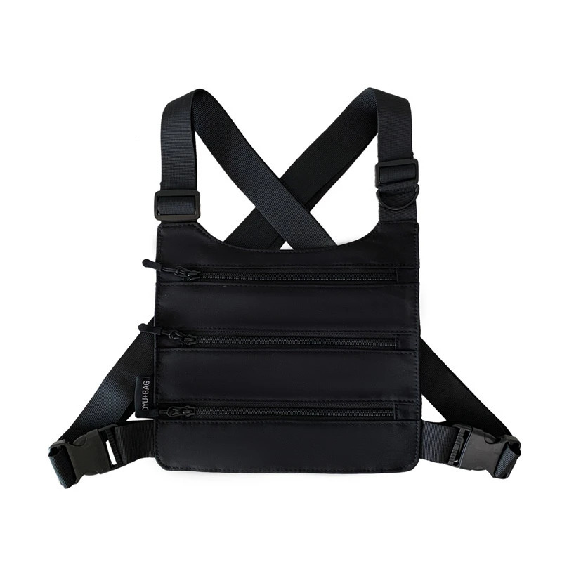 Three layers n Chest Bag Streetwear Unisex Chest Rig Bag Hip-hop waistcoat Chest pack Multi-function Tactical Vest Backpack 251126
