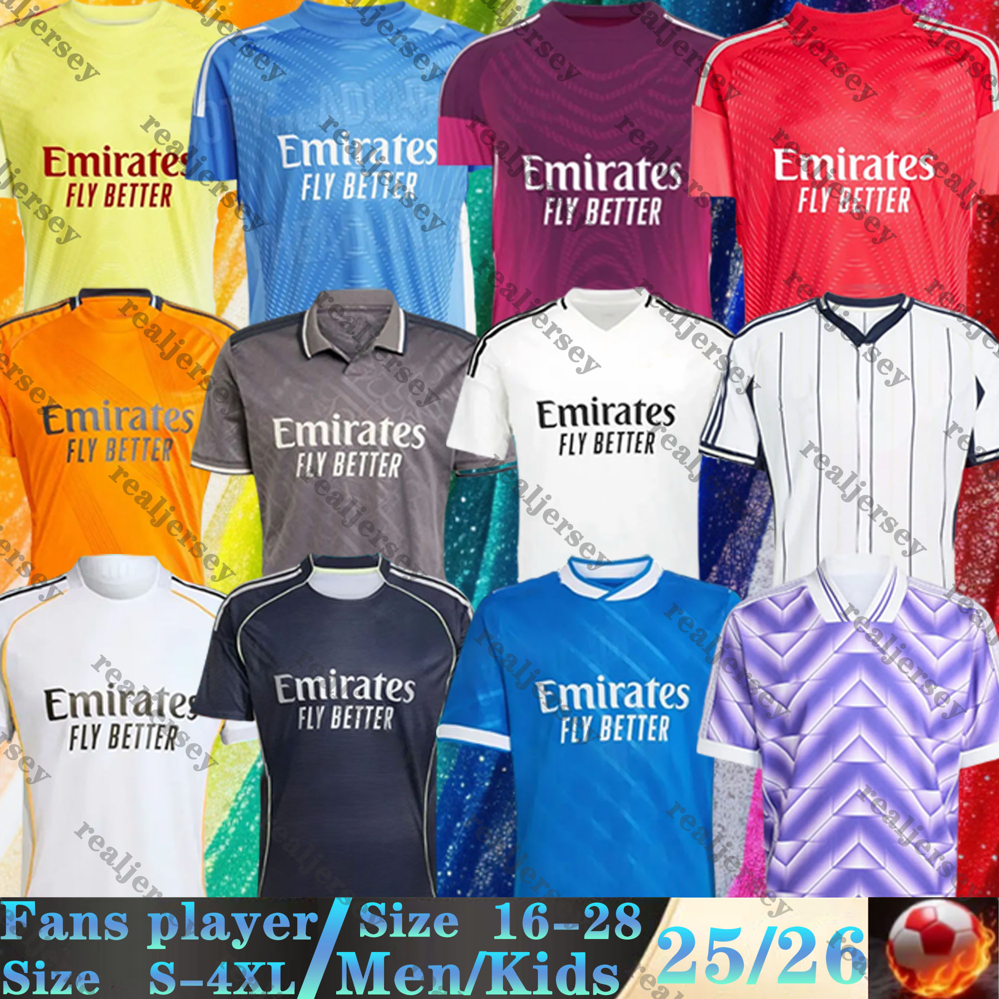 2024 2025 2026 Reals Madrid soccer jerseys BELLINGHAM VINI JR CAMAVINGA Mbappe MODRIC VALVERDE Fourth camiseta men kids kit 24 25 26 football shirt ARDA GULER