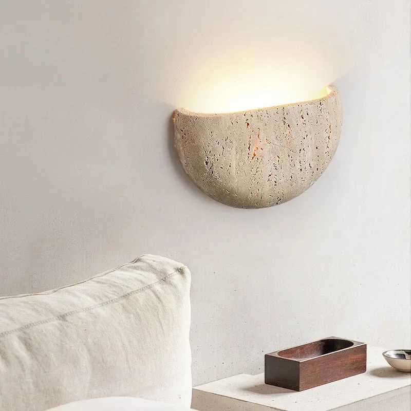Wabi-sabi stone retro living room wall porch corridor homestaycafe atmosphere bedroom bedside wall lamp M251126