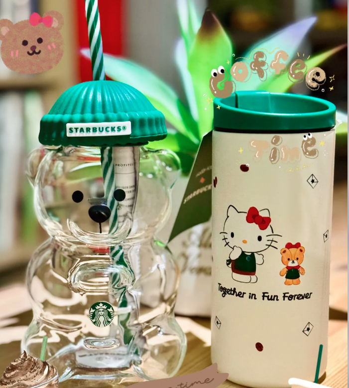2026 New US Warehouse Star Bucks Bearista K-T Cups Tumbler Design Stainless Steel Water Bottle 355Ml 12Oz Lot Cold 2025 Limited Edition 20Oz Glass Bear Mugs Chr