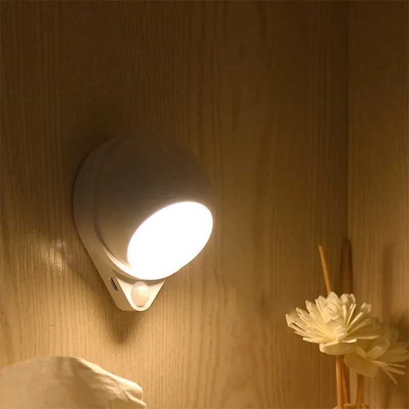 Dimmable Motion Sensor Cabinet LED Light USB Charging Night Light Touch Switch Light Stair Corridor Wall Light 18650 Battery M251126