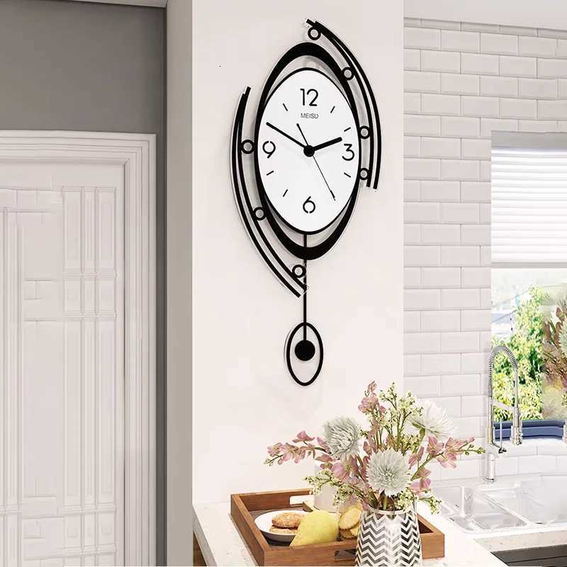 Modern Minimst Clock Design Nordic Silent Circular Pendulum Hanging Wall Clock Living Room Decoration C251126