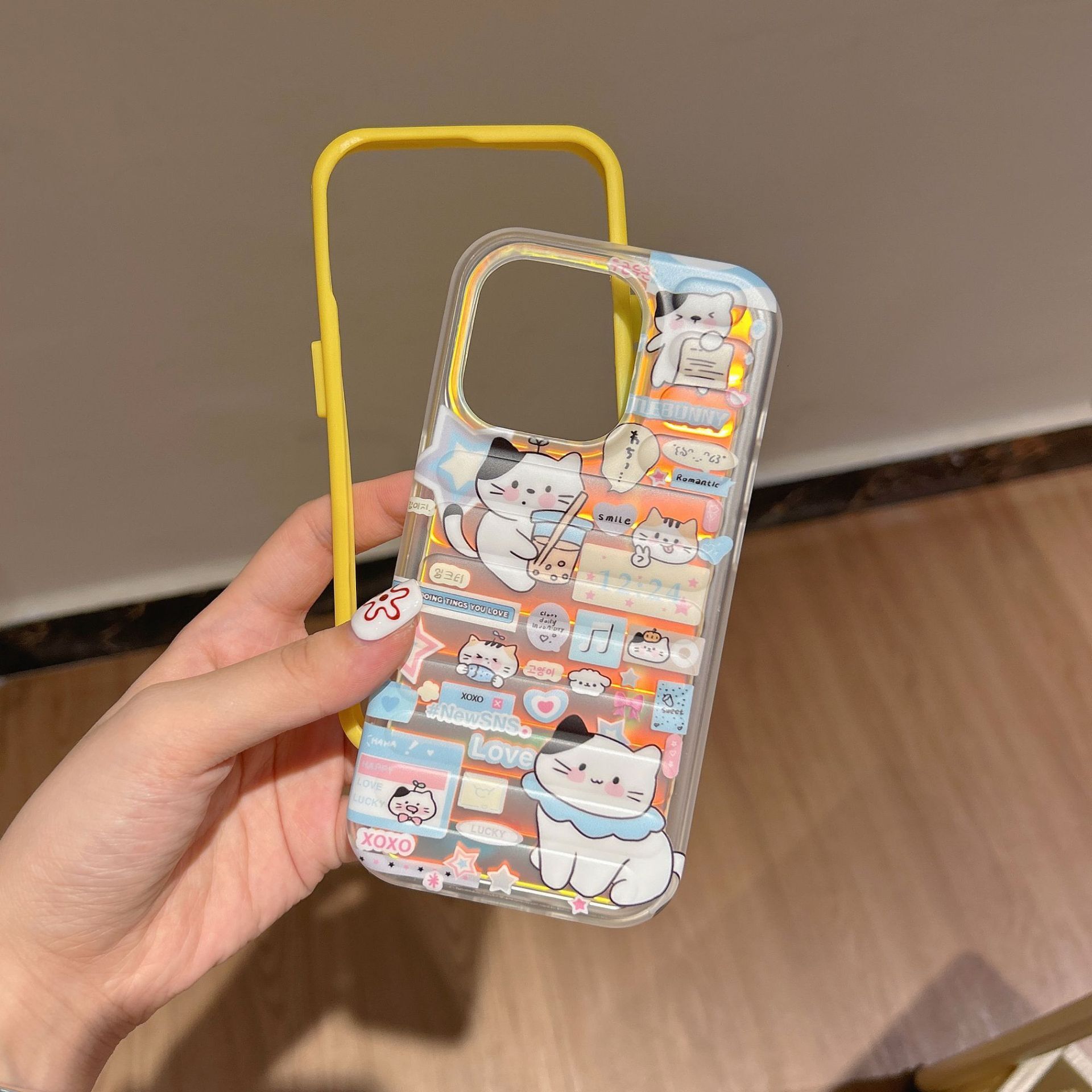 Kitten Transparent Phone Case Compatible with iPhone 17 Pro Max Full Coverage Protective Case iPhone 16/15 Pro