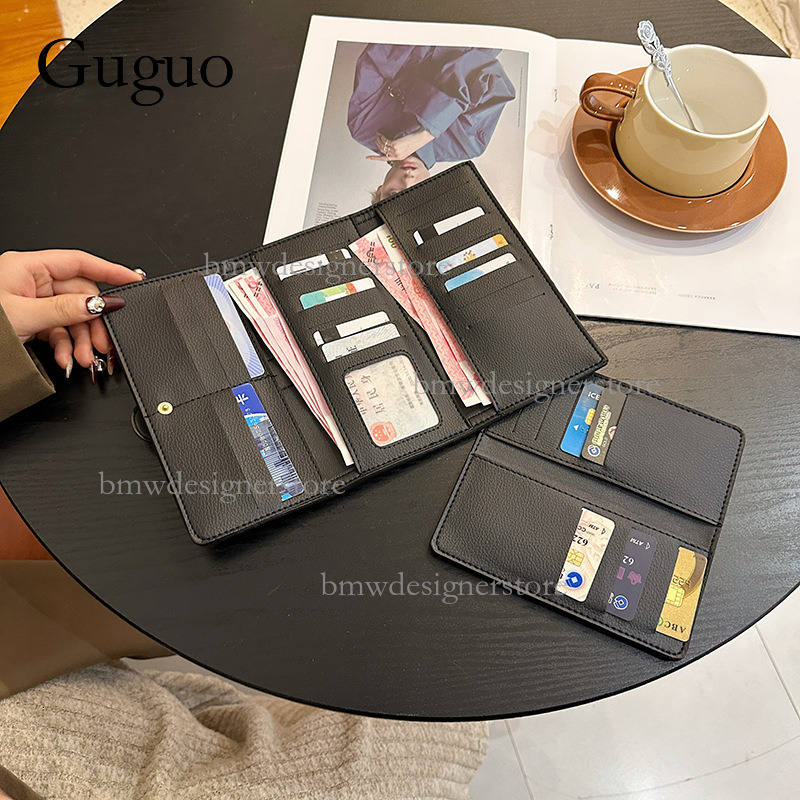 Guguo Designer Luxury Wallet New Long Women's Classic Metal Buckle Folding Handbag Short Multi Card Slot Card Clip Versatile Temperament Large Mo