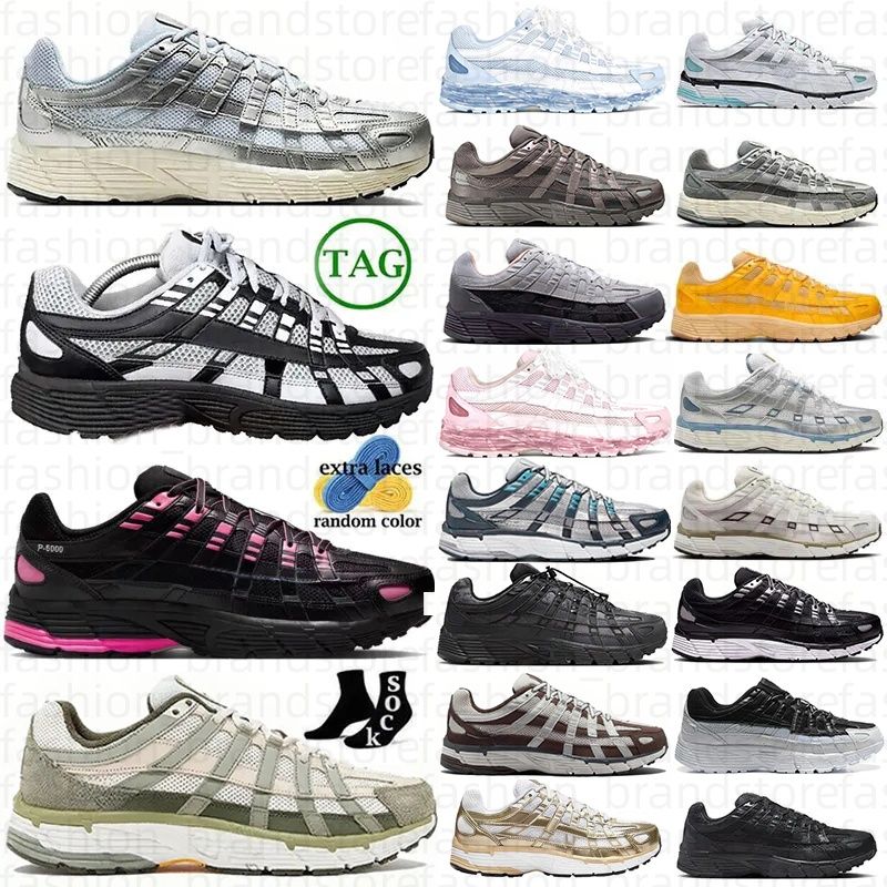 Casual Designer Running Shoes P6000 P 6000 Designer for Men Women Sneakers Triple Black White Khaki Wolf Grey Metallic Sier Racer Blue Womens Outdoor Sports Trainers