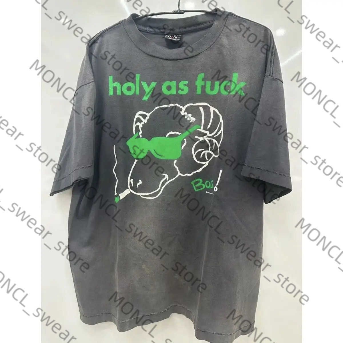 Saint Michael Vintage American Vtg Vintage Fog Short-slved Mens and Womens T-shirts Trendy Brand Mens Nightshirt Wholesale H250425