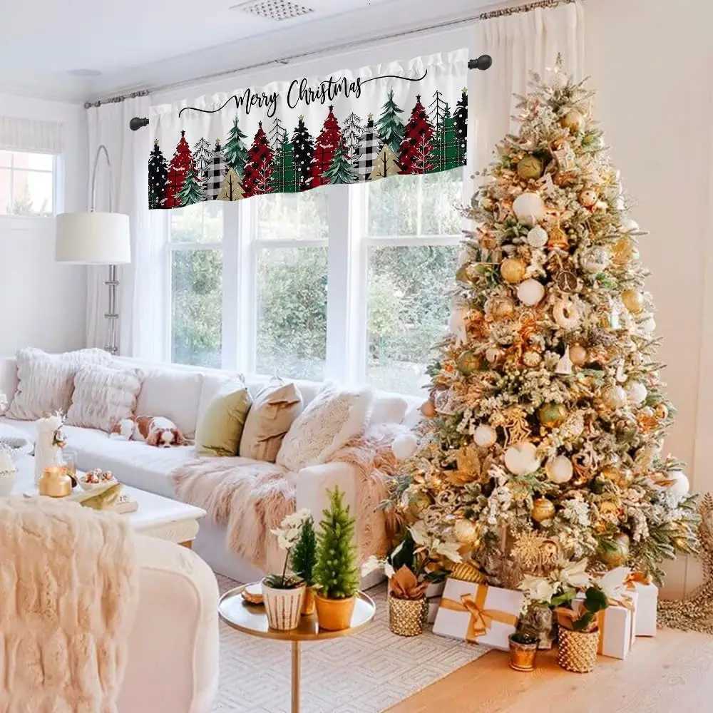 Christmas Christmas Valances for Kitchen Windows Farmhouse Valance Curtain Rod Pocket Window Treatment Valance for Kitchen Living Room Y251126