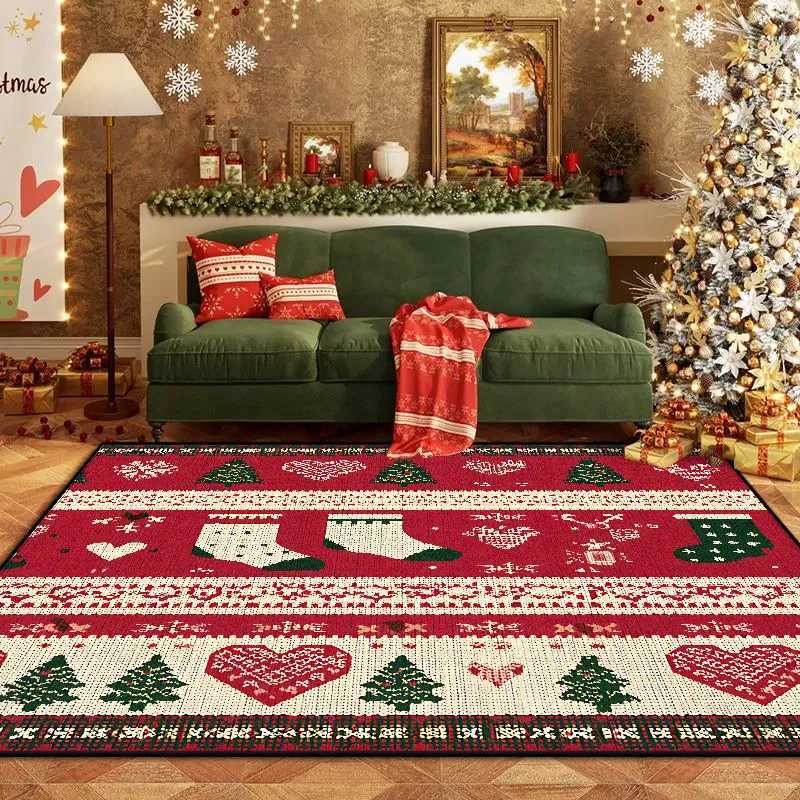 American Christmas Tree Decoration Living Room Rug Easy Clean Fluffy Carpet for Bedroom Bedside Large Area Non-slip Mat for KidsM251126
