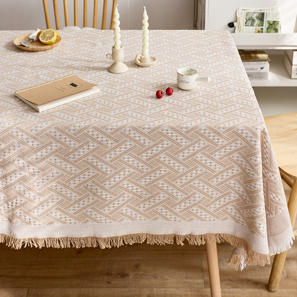 W635 Cotton yarn tassel tablecloth tablecloth coffee table cover table cloth