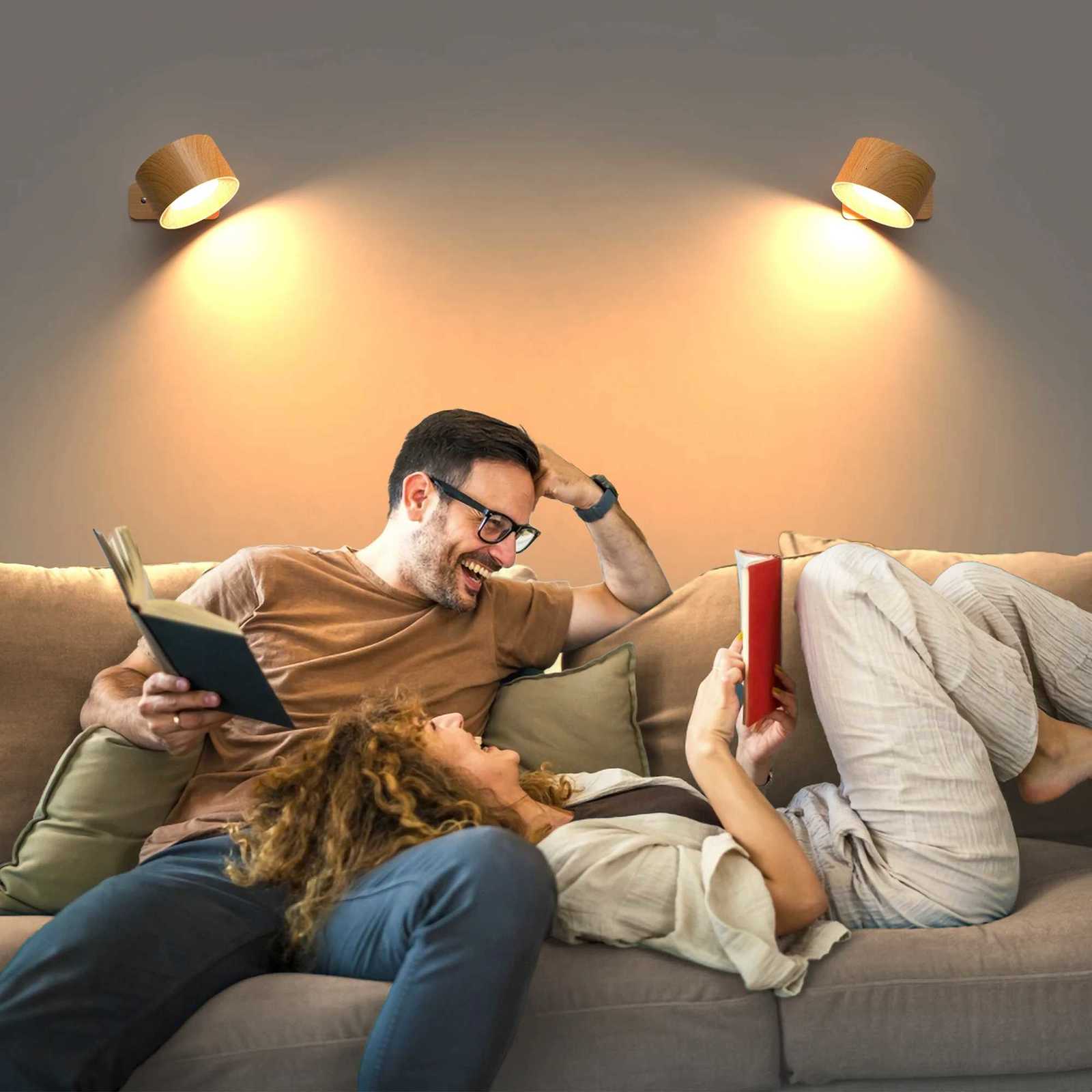 1pc/2pcs LED Wall Sconces 3 Brightness Levels 3 Color Modes Wall Lights Battery Operated 360 Rotatable Touch Control Wall Lam M251126