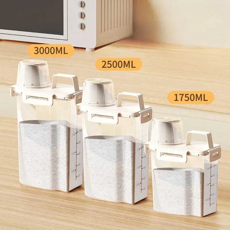 Airtight Laundry Liquid Storage Jar Portable Washing Powder Dispenser with Measuring Cup for Convenient and Efficient Laundry Y251126