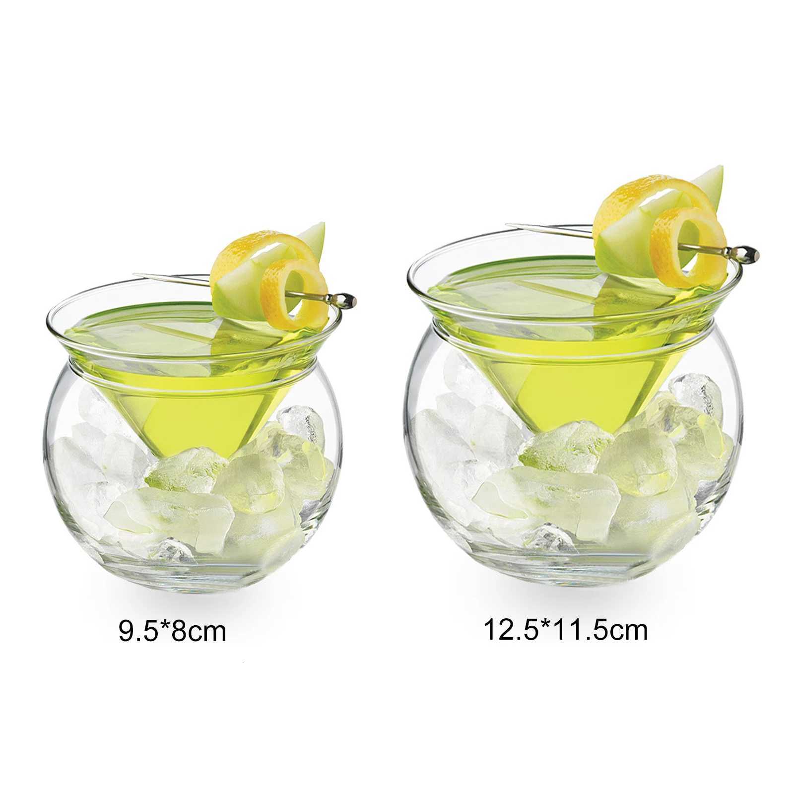 150/260ml Elegant and Sophisticated Ball Base Martini Chiller Cocktail Glasses Set Caviar Cup Cool Beverage Glasses C251126