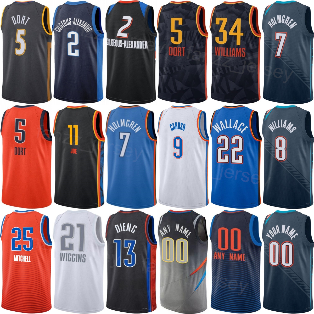 Printed Men 2026 City Basketball Branden Carlson Jersey 15 Womans Child Ousmane Dieng Chris Youngblood Brooks Barnhizer Luguentz Dort Alex Caruso Jalen Williams