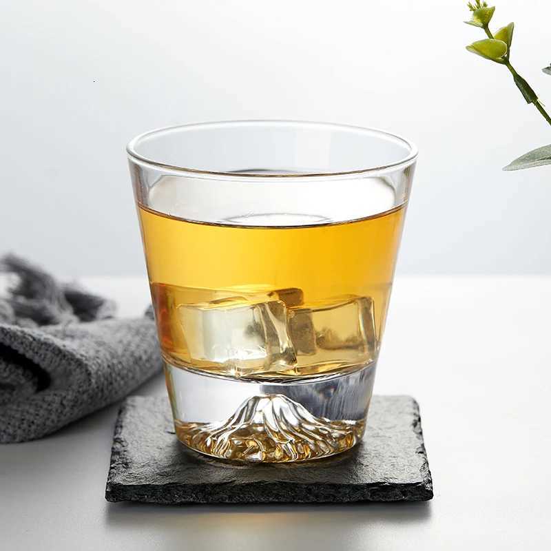 1PC Transparent Snow Mountain Cup Japanese Mount Fuji Whisky Glass Cup Breakfast Milk Drink Beer Wine Fruit Juice Cups Gift C251126
